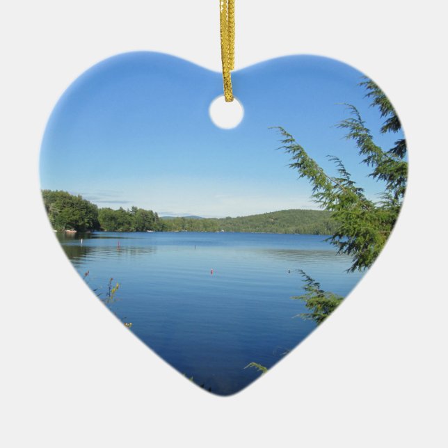 Ornement Cœur En Céramique Peu de lac Squam (Devant)