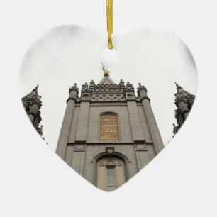 Ornement Cœur En Céramique Photographie du temple Mormon LDS de Salt Lake Cit