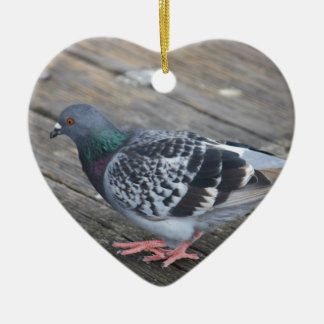 Ornement Cœur En Céramique Pigeon