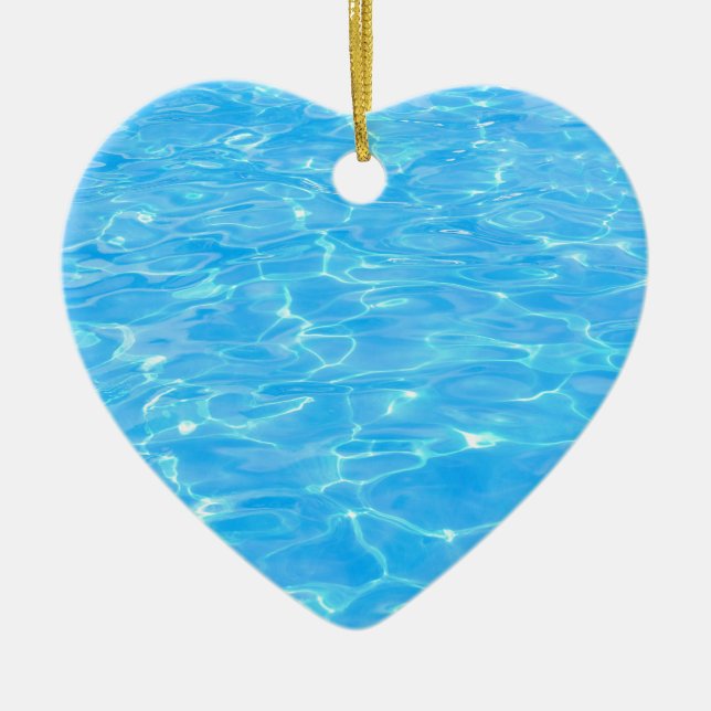 Ornement Cœur En Céramique Piscine (Devant)