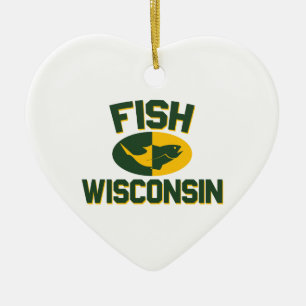 Ornement Cœur En Céramique Poisson Wisconsin