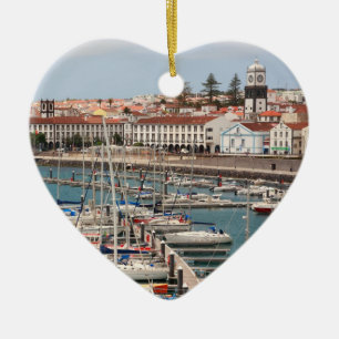 Ornement Cœur En Céramique Ponta Delgada - les Açores