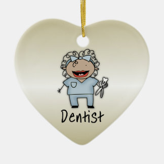 Ornement Cœur En Céramique Professionnel de dentiste de femme de profession