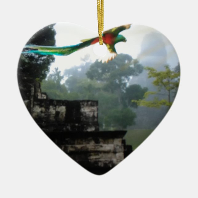 Ornement Cœur En Céramique Quetzel dans Tikal (Devant)