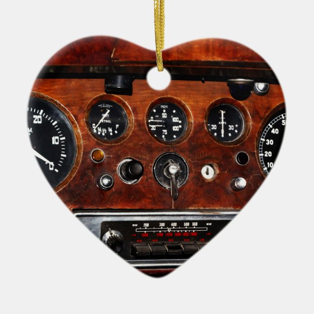 Ornement Cœur En Céramique radio et instruments vintage (Devant)