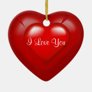 Ornement Cœur En Céramique Red Heart Pop I Love You Keepsaké Ornament