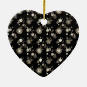 Ornement Cœur En Céramique Regarder les faces imprimé - accessoire à motif st