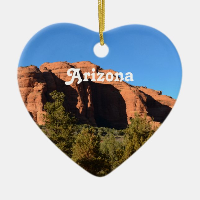 Ornement Cœur En Céramique Roche rouge dans Sedona (Devant)