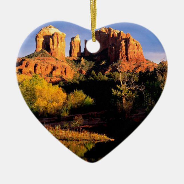 Ornement Cœur En Céramique Roche Sedona de cathédrale de canyon (Devant)