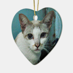 Ornement Cœur En Céramique Siamese Chat Friend