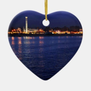 Ornement Cœur En Céramique Soirée à la promenade de Santa Cruz