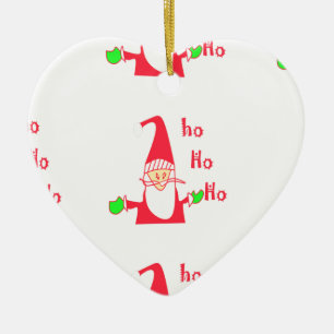 Ornement Cœur En Céramique Souris caricature amusante Collection Père Noël.