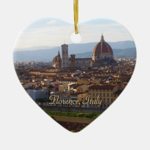 Ornement Cœur En Céramique Souvenir de voyage de Florence Italie
