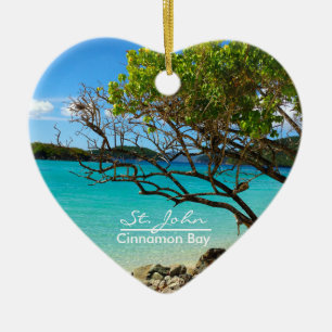 Ornement Cœur En Céramique St. John Cinnamon Bay Ceramic Heart Ornament