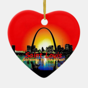Ornement Cœur En Céramique St Louis Missouri