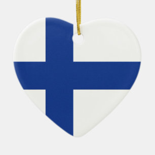 Ornement Cœur En Céramique SUOMI FINLAND custom ornament
