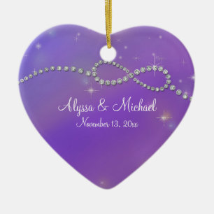 Ornement Cœur En Céramique Symbole d'infinité rose Signal d'amour infini