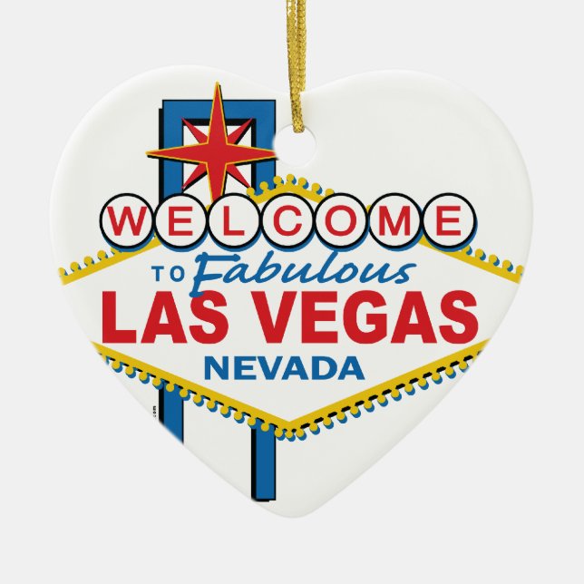 Ornement Cœur En Céramique SYMBOLE RÉtro DE Las Vegas (Devant)