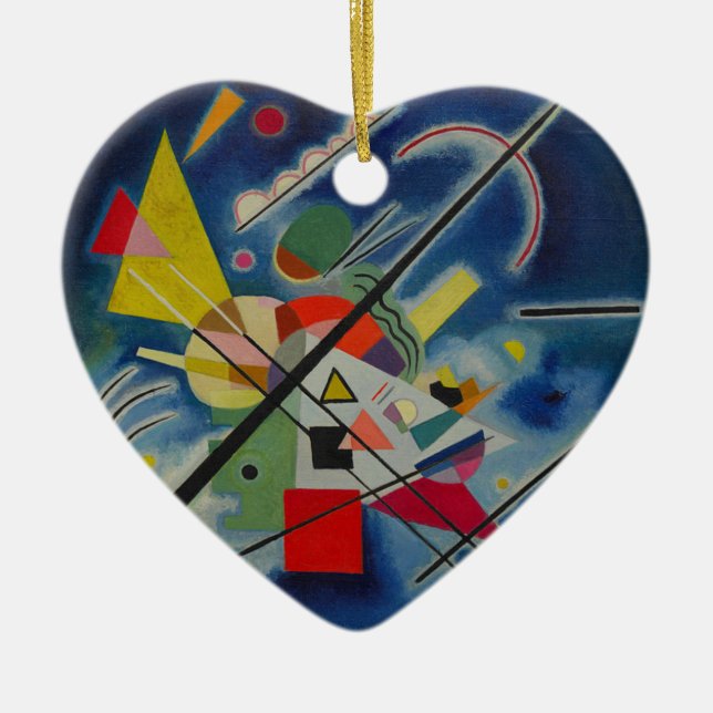 Ornement Cœur En Céramique Tableau bleu de Kandinsky (Devant)
