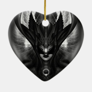 Ornement Cœur En Céramique Taidushan Sai TOT BlackSun Heart Ornament