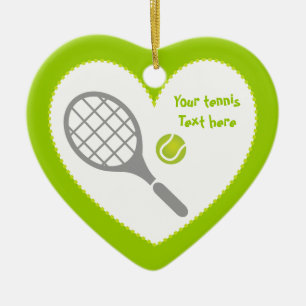 Ornement Cœur En Céramique Tennis racket and ball custom