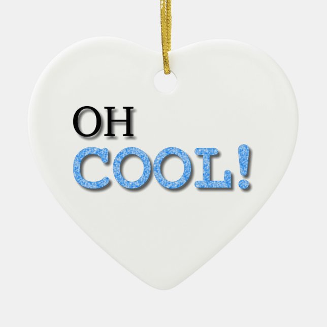 Ornement Cœur En Céramique Texte Cool (Devant)