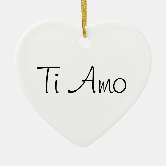 Ornement Cœur En Céramique Ti Amo/I Love You (Devant)