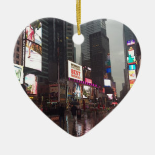 Ornement Cœur En Céramique Times Square New York City NYC Neon Signs Photo