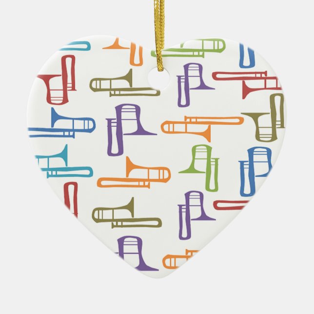 Ornement Cœur En Céramique Trombones (Devant)