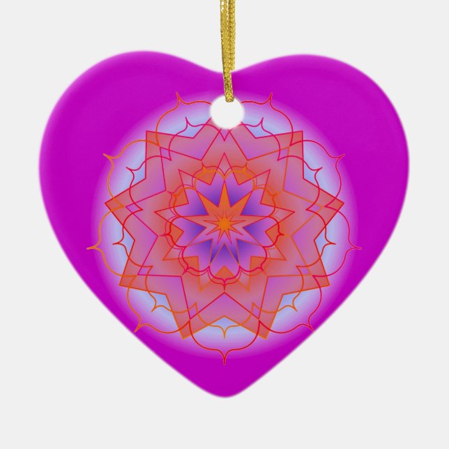 Ornement Cœur En Céramique UnityStar37 (Devant)