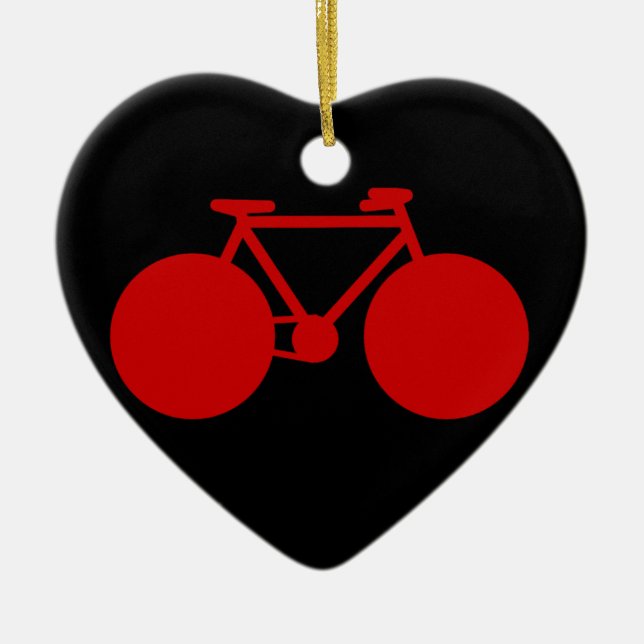 Ornement Cœur En Céramique vélo = vélo (Devant)