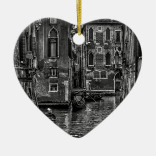 Ornement Cœur En Céramique Venice italy gondola boat canal