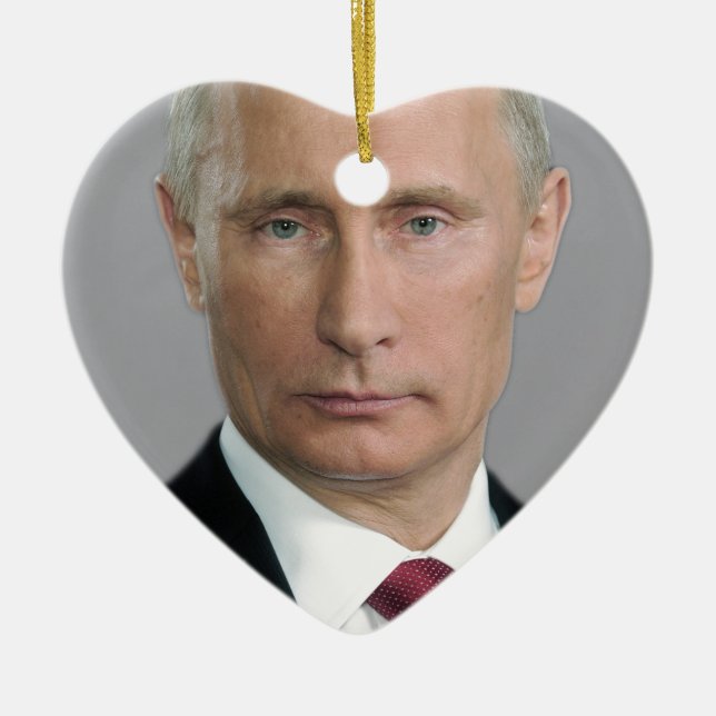 Ornement Cœur En Céramique Vitesse de Vladimir Poutine (Devant)