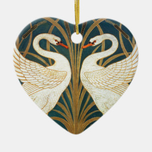 Ornement Cœur En Céramique Walter Crane Swan
