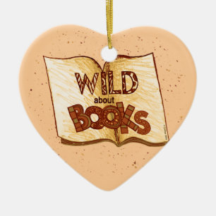 Ornement Cœur En Céramique Wild About Livres Lecture Ornament Coeur