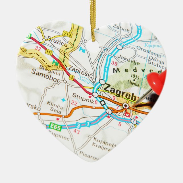 Ornement Cœur En Céramique Zagreb, Croatie (Devant)