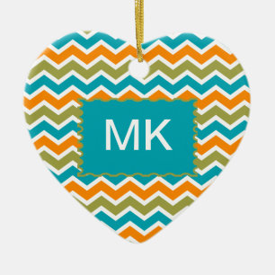 Ornement Cœur En Céramique Zigzag, une tribu dynamique de Peacock