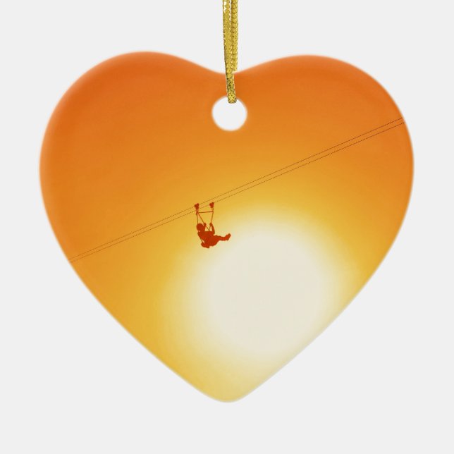 Ornement Cœur En Céramique zipline (Devant)