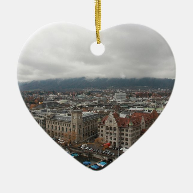 Ornement Cœur En Céramique Zurich, Suisse (Devant)