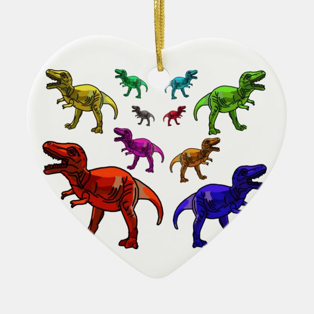 Ornement coloré T-Rex (Devant)