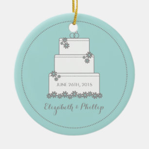 Ornement commémoratif de gâteau de mariage -