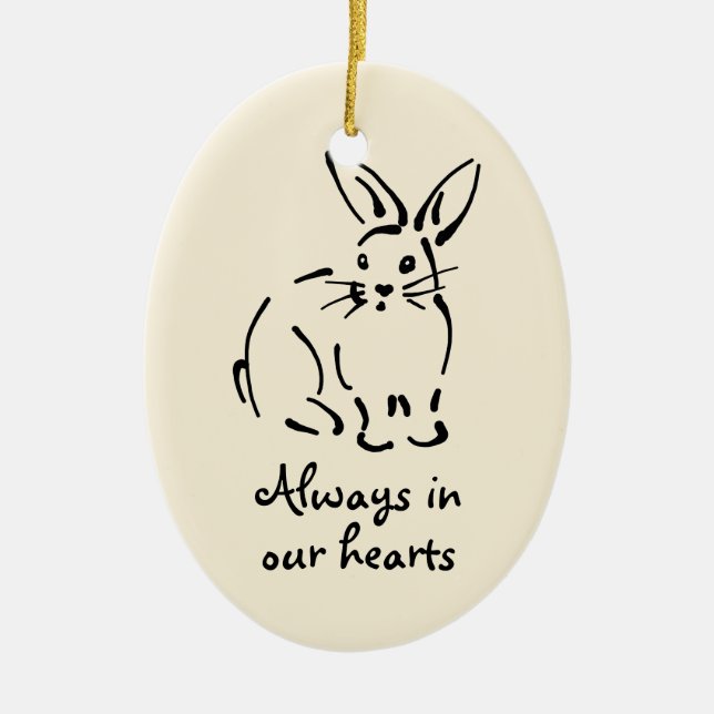 Ornement commémoratif de lapin personnalisable (Devant)