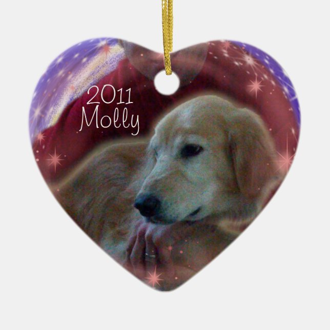 ORNEMENT COMMÉMORATIF DE NOËL DE GOLDEN RETRIEVER (Devant)