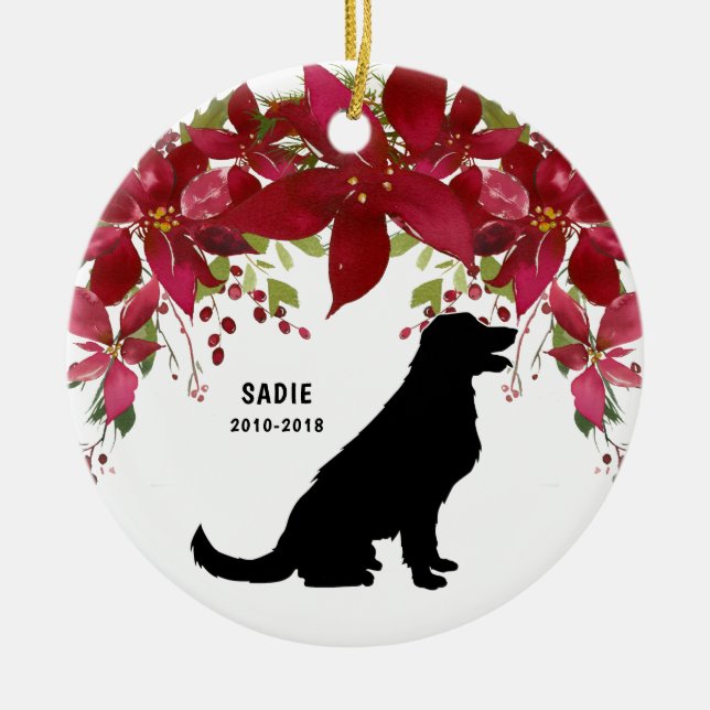 Ornement commémoratif de Noël de golden retriever (Devant)