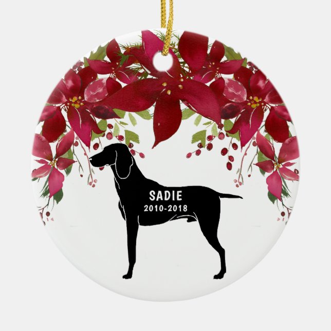 Ornement commémoratif de Noël de Weimaraner (Devant)