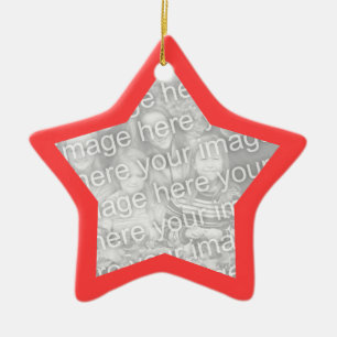 Ornement Coral Red Frame Star