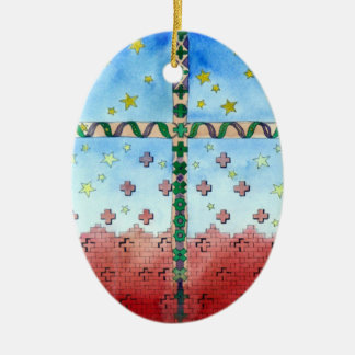 Ornement croisé de Noël d'aquarelle