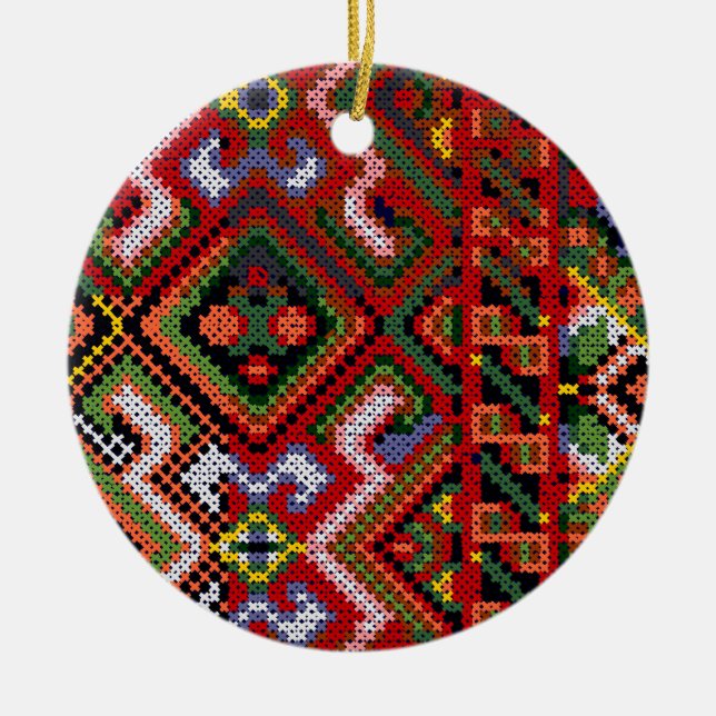 Ornement croisé ukrainien de broderie de point (Devant)