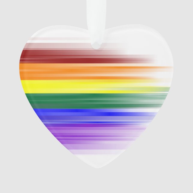 Ornement d'acrylique de drapeau d'arc-en-ciel (devant)