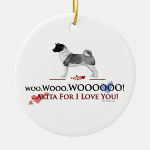 Ornement d'Akita je t'aime